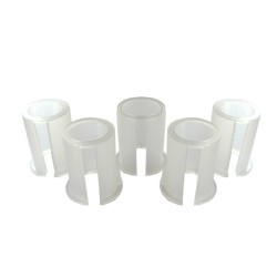 Jeu de 5 bagues plastiques de diamètres 24mm - 25mm - 25,4mm - 26mm - 27mm pou renvoi d'angle universel