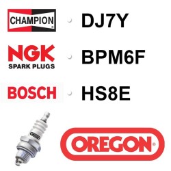 Bougie OREGON - CHAMPION dj7y NGK bpm6f BOSCH hs8e