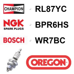 Bougie OREGON - CHAMPION rl87yc NGK bpr6hs BOSCH wr7bc