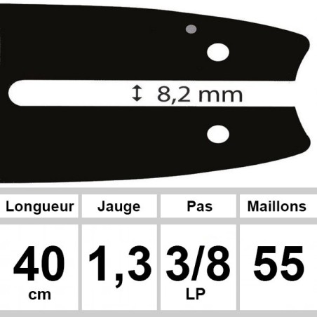 Guide OZAKI 40  cm 3/8LP 1,3mm