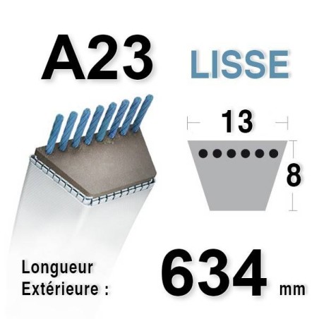 Courroie 13MM X 634MM - A23