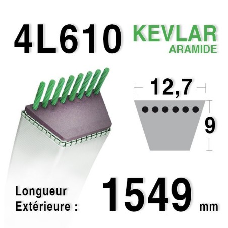 Courroie 4L610 - 4L61 TORO 27199 SNAPPER 2-3710