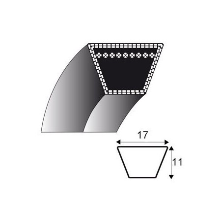 Courroie b58 - trapézoidale 17 mm x 1513 mm